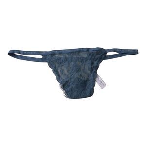 Victoria’s Secret Grey Semi-sheer  Lace V-String Panty Size L Sexy Lingerie